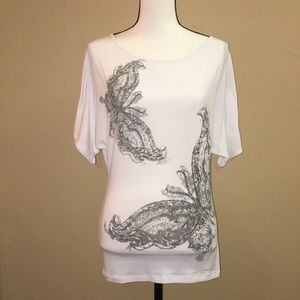 Butterfly Design on Front, Open Caged Back Design